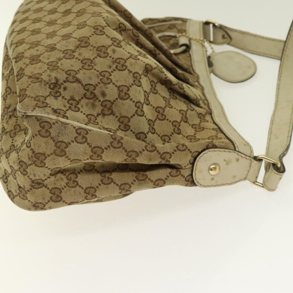GUCCI GG Canvas Shoulder Bag Beige Gold - Picture 10 of 15
